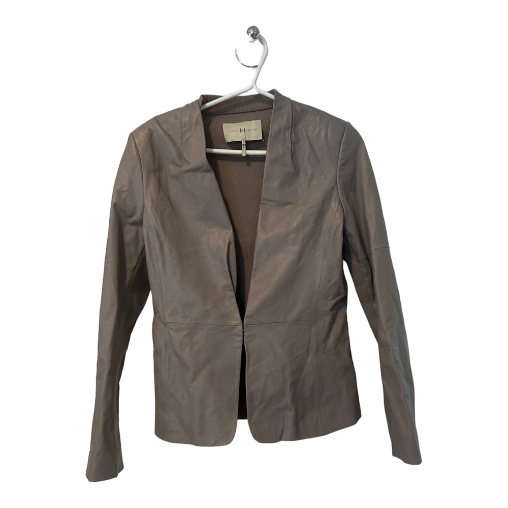 Galton Heritage Knit Panel Leather Blazer